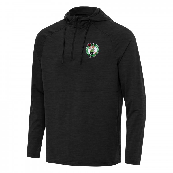 Толстовка на короткой молнии Boston Celtics Antigua Spikes Raglan - Heather Black