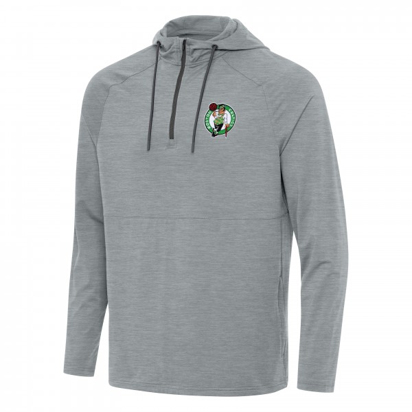 Толстовка на короткой молнии Boston Celtics Antigua Spikes Raglan - Heather Gray