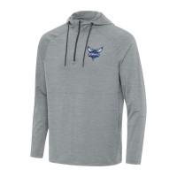 Толстовка на короткой молнии Charlotte Hornets Antigua Spikes Raglan - Heather Gray