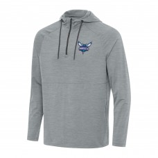 Толстовка на короткой молнии Charlotte Hornets Antigua Spikes Raglan - Heather Gray