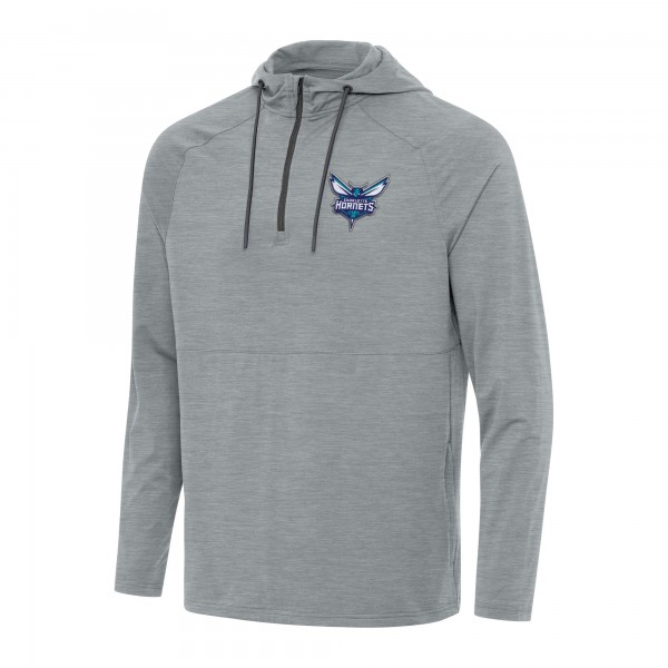 Толстовка на короткой молнии Charlotte Hornets Antigua Spikes Raglan - Heather Gray