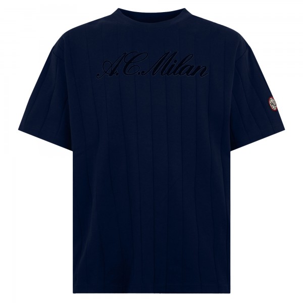New York Yankees x AC Milan Navy Vertical Ribbed Script T-Shirt