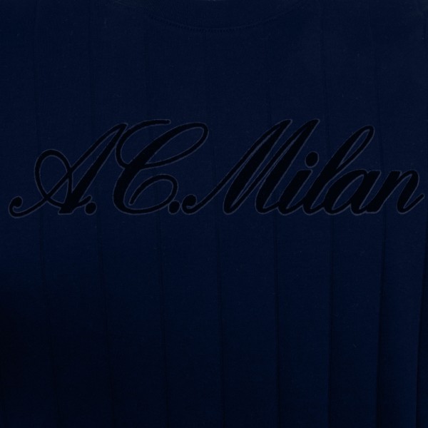 New York Yankees x AC Milan Navy Vertical Ribbed Script T-Shirt