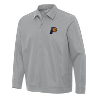 Indiana Pacers Antigua Gray Pivot Full-Zip Jacket