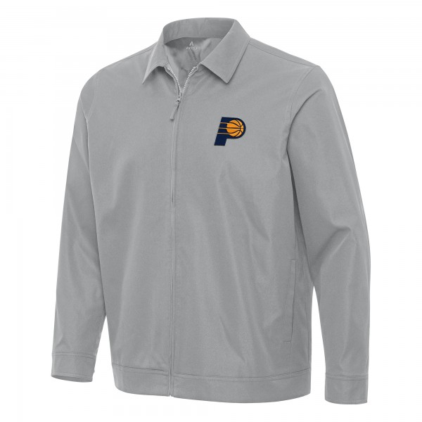 Indiana Pacers Antigua Gray Pivot Full-Zip Jacket