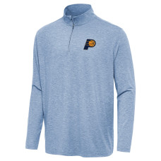 Indiana Pacers Antigua Heather Aqua Hunk Quarter-Zip Top