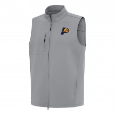 Indiana Pacers Antigua Gray Demand Full-Zip Vest