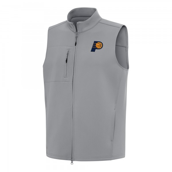 Indiana Pacers Antigua Gray Demand Full-Zip Vest