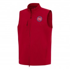 Detroit Pistons Antigua Red Demand Full-Zip Vest