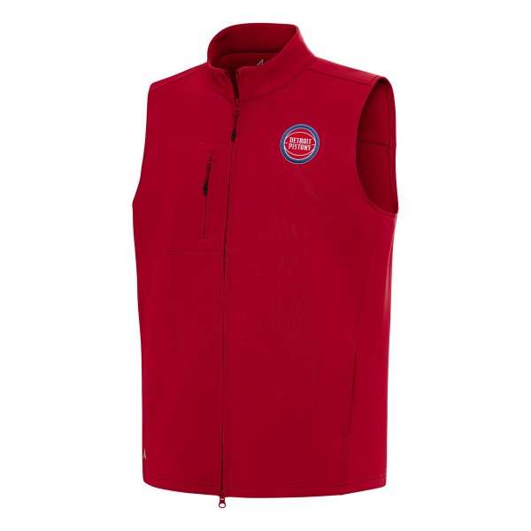 Detroit Pistons Antigua Red Demand Full-Zip Vest