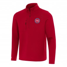 Detroit Pistons Antigua Red Insider Quarter-Zip Top