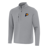Indiana Pacers Antigua Gray Insider Quarter-Zip Top