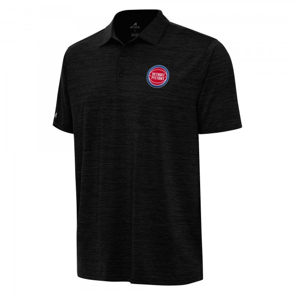 Detroit Pistons Antigua Heather Black Layout Polo