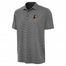 Indiana Pacers Antigua Heather Black Scheme Polo