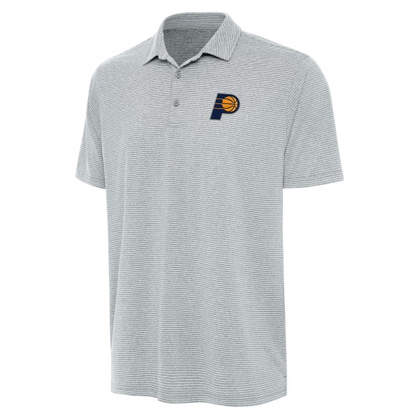 Indiana Pacers Antigua Heather Gray Scheme Polo