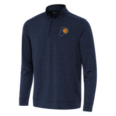 Indiana Pacers Antigua Heather Navy Bright Quarter-Zip Top