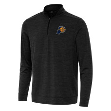 Indiana Pacers Antigua Heather Black Bright Quarter-Zip Top
