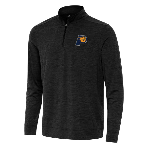 Indiana Pacers Antigua Heather Black Bright Quarter-Zip Top