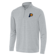 Indiana Pacers Antigua Heather Gray Bright Quarter-Zip Top
