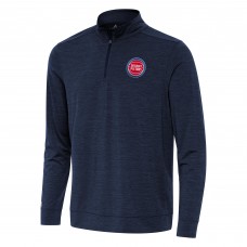 Detroit Pistons Antigua Heather Navy Bright Quarter-Zip Top