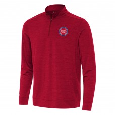 Detroit Pistons Antigua Heather Red Bright Quarter-Zip Top