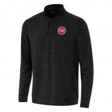 Detroit Pistons Antigua Heather Black Bright Quarter-Zip Top