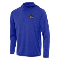 Golden State Warriors Antigua Heather Royal Tidy Quarter-Zip Hoodie