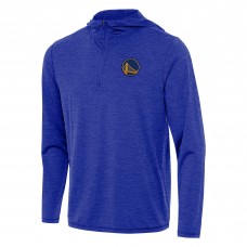 Golden State Warriors Antigua Heather Royal Tidy Quarter-Zip Hoodie