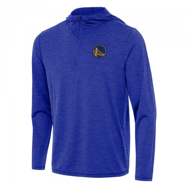 Golden State Warriors Antigua Heather Royal Tidy Quarter-Zip Hoodie