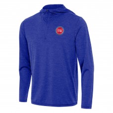 Detroit Pistons Antigua Heather Royal Tidy Quarter-Zip Hoodie