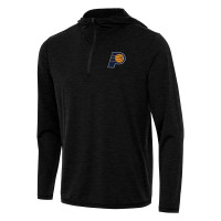 Indiana Pacers Antigua Heather Black Tidy Quarter-Zip Hoodie