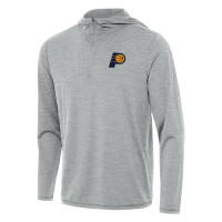 Indiana Pacers Antigua Heather Gray Tidy Quarter-Zip Hoodie