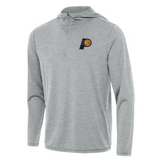 Indiana Pacers Antigua Heather Gray Tidy Quarter-Zip Hoodie
