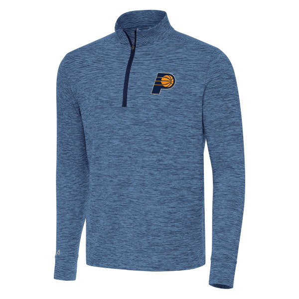 Indiana Pacers Antigua Heather Navy Cause Quarter-Zip Top