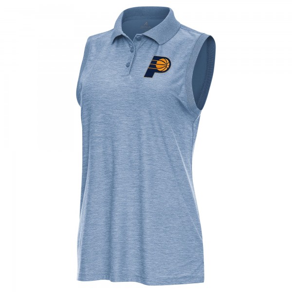 Женская Indiana Pacers Antigua Heather Light Blue Recap Sleeveless Polo