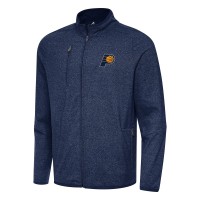 Indiana Pacers Antigua Heather Navy Hold-Up Full-Zip Tri-Blend Jacket
