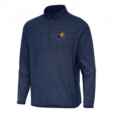 Indiana Pacers Antigua Heather Navy Certain Quarter-Zip Tri-Blend Sweatshirt
