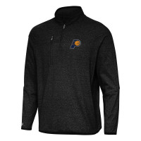 Indiana Pacers Antigua Heather Black Certain Quarter-Zip Tri-Blend Sweatshirt