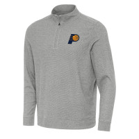 Indiana Pacers Antigua Heather Gray Subtle Quarter-Zip Sweatshirt