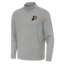 Indiana Pacers Antigua Heather Gray Subtle Quarter-Zip Sweatshirt