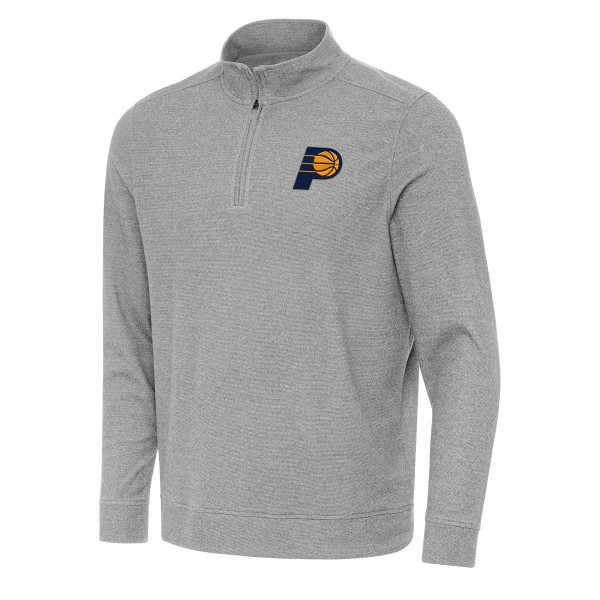 Indiana Pacers Antigua Heather Gray Subtle Quarter-Zip Sweatshirt