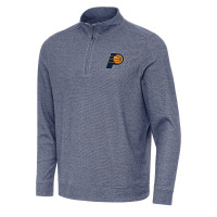 Indiana Pacers Antigua Heather Navy Subtle Quarter-Zip Sweatshirt