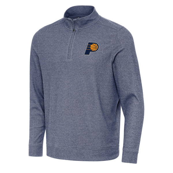 Indiana Pacers Antigua Heather Navy Subtle Quarter-Zip Sweatshirt