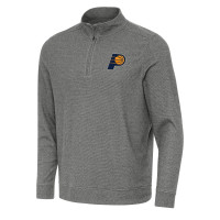 Indiana Pacers Antigua Heather Black Subtle Quarter-Zip Sweatshirt