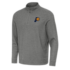 Indiana Pacers Antigua Heather Black Subtle Quarter-Zip Sweatshirt