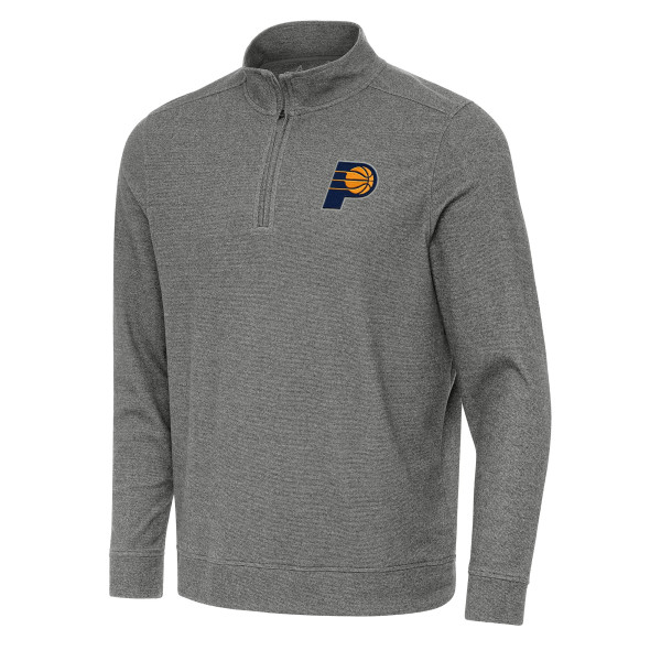 Indiana Pacers Antigua Heather Black Subtle Quarter-Zip Sweatshirt