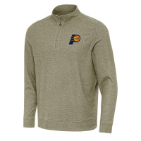 Indiana Pacers Antigua Olive Subtle Quarter-Zip Sweatshirt
