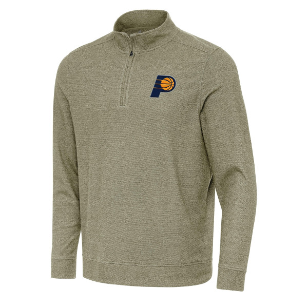 Indiana Pacers Antigua Olive Subtle Quarter-Zip Sweatshirt