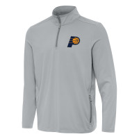 Indiana Pacers Antigua Gray Perilous Quarter-Zip Sweatshirt
