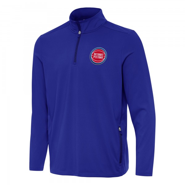 Detroit Pistons Antigua Royal Perilous Quarter-Zip Sweatshirt